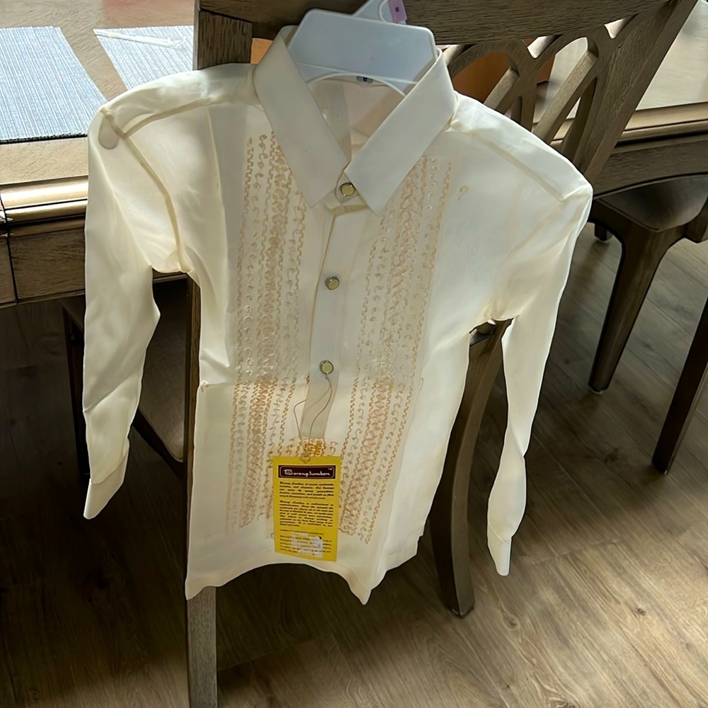 Traditional Filipino Communion Shirt For Boys “ Barong Tagalog”